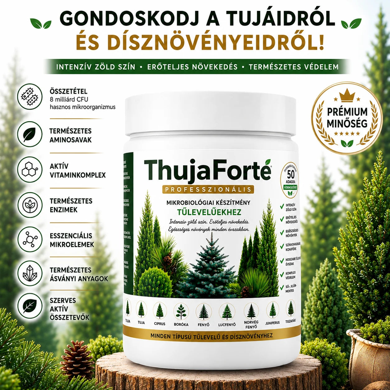 ThujaForte - Speciális Biostimulátor a Zöld és Egészséges Tujákért | 1L