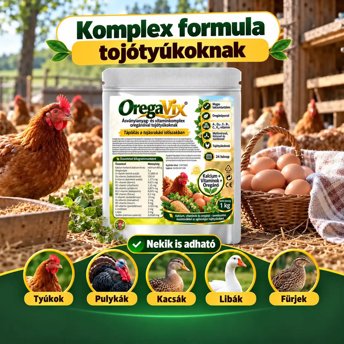 OregaVix – komplex formula tojótyúkoknak